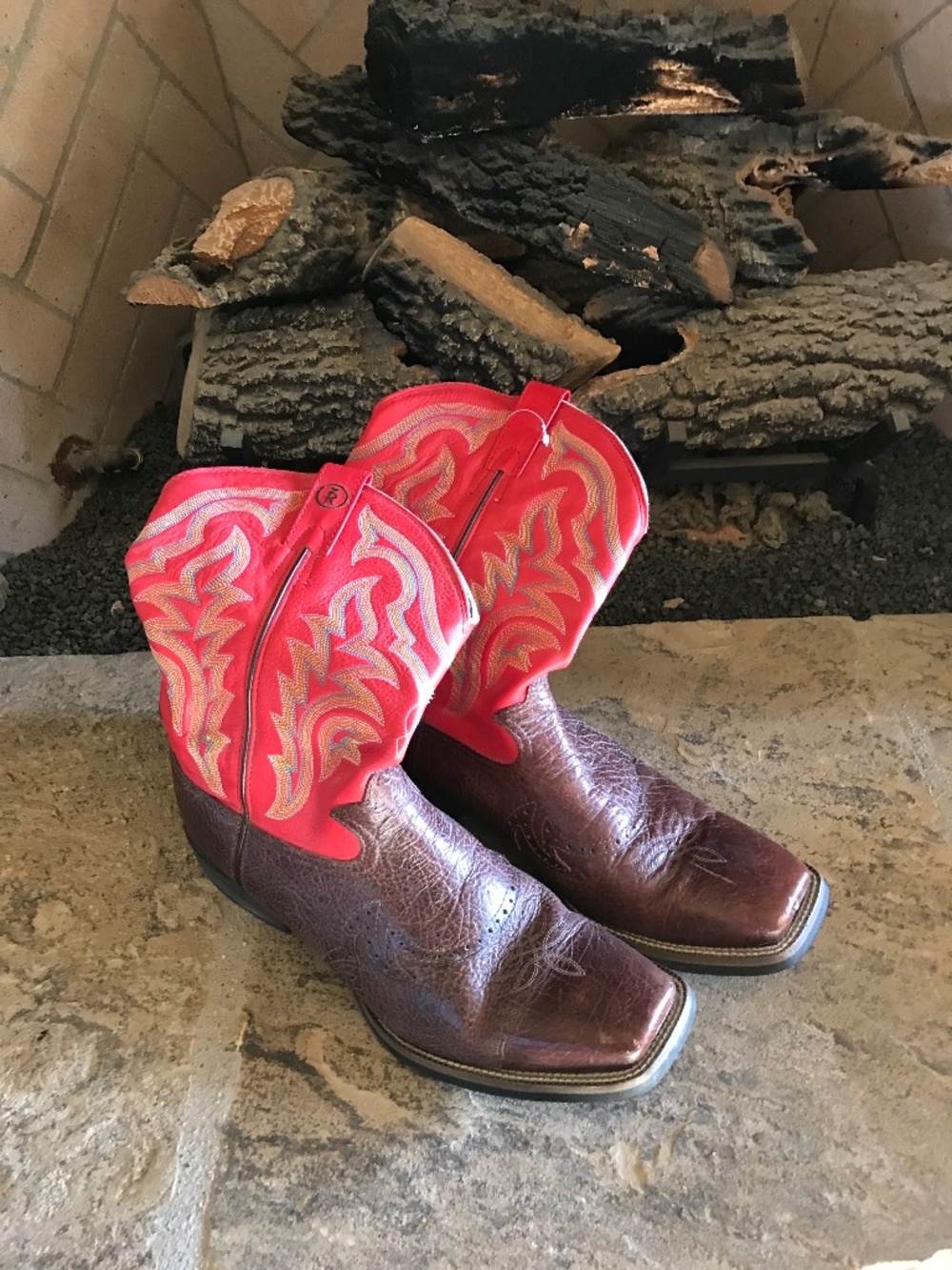 Tony Lama Red Leather Cowboy Boots